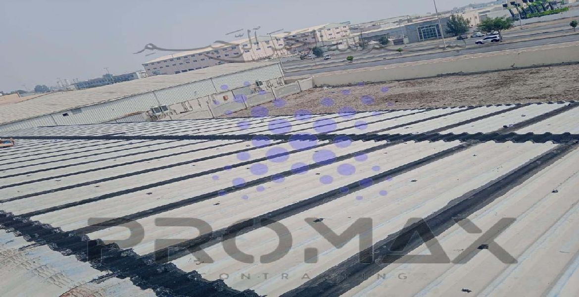 Hamly Internationall Musaffah - metal roof waterproofing project by Promax in Dubai, UAE